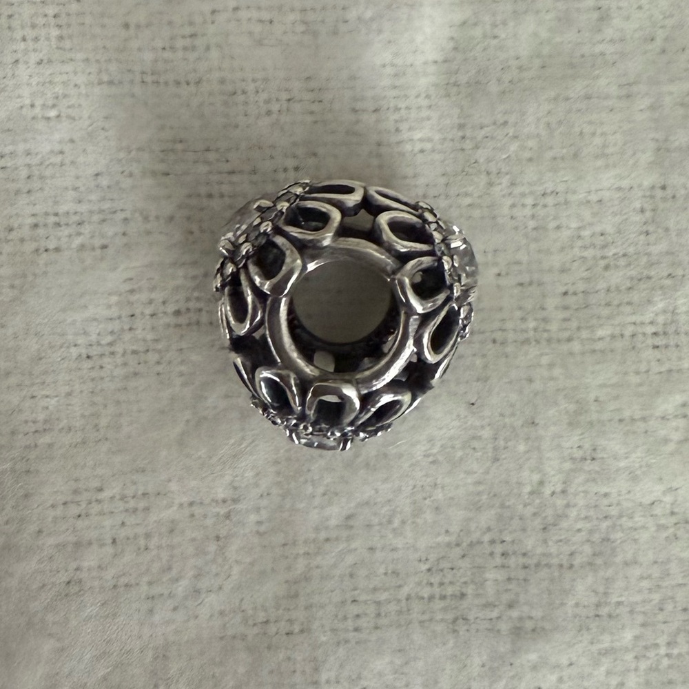 Authentic Pandora Sterling Silver Charm Bead, 3 Sided - Picture 3 of 5